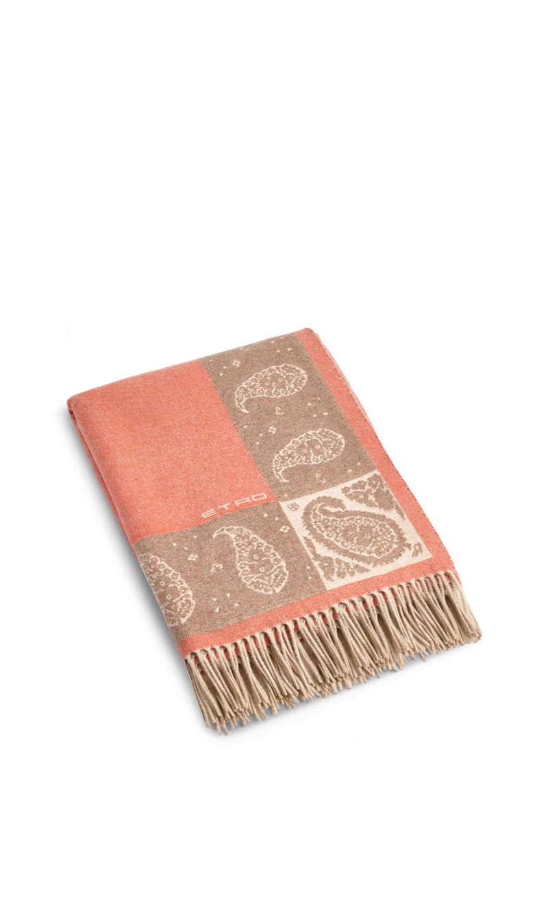 

Etro Orange Villeneuve Fringed Throw | The Deal Outlet