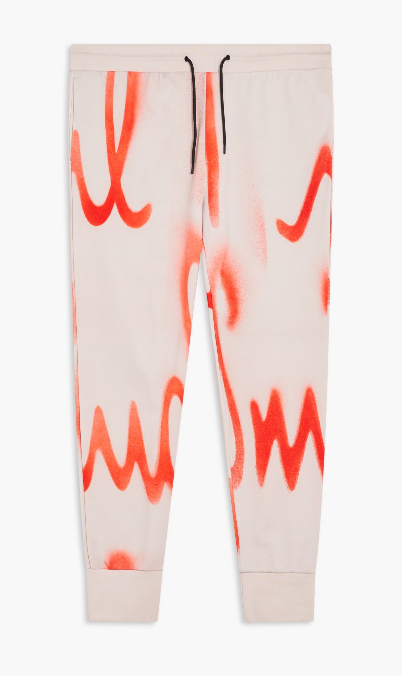 

Cotton Knit Trousers With Spray Pattern, Pink