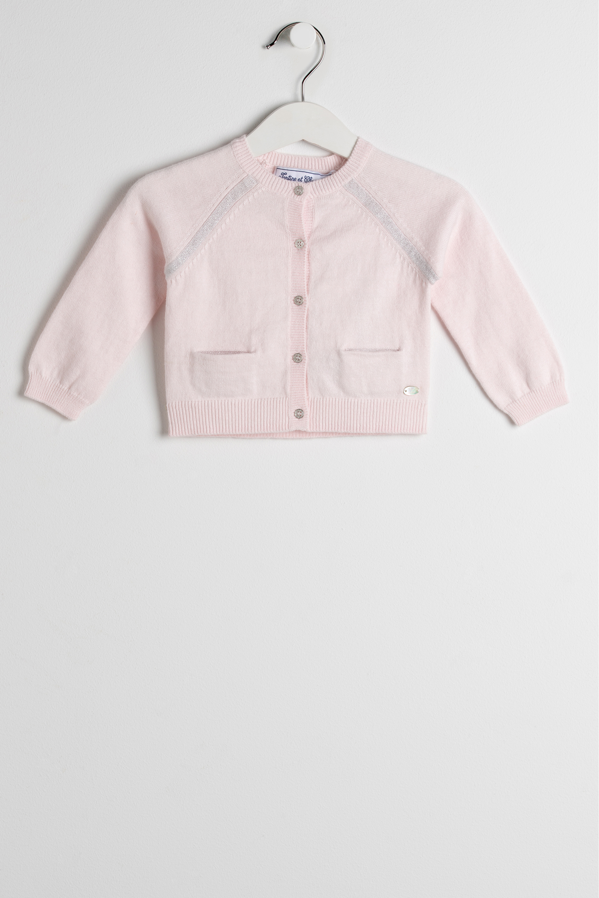 

Tartine Et Chocolat Pink Contrast Trim Cardigan