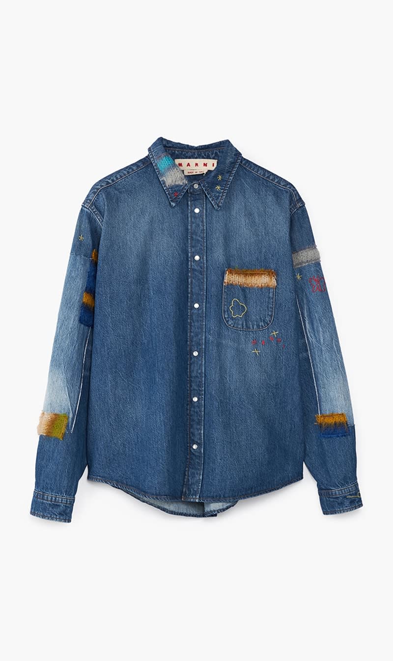 

Marni Blue Embroiderey Shirt for Men | The Deal Outlet