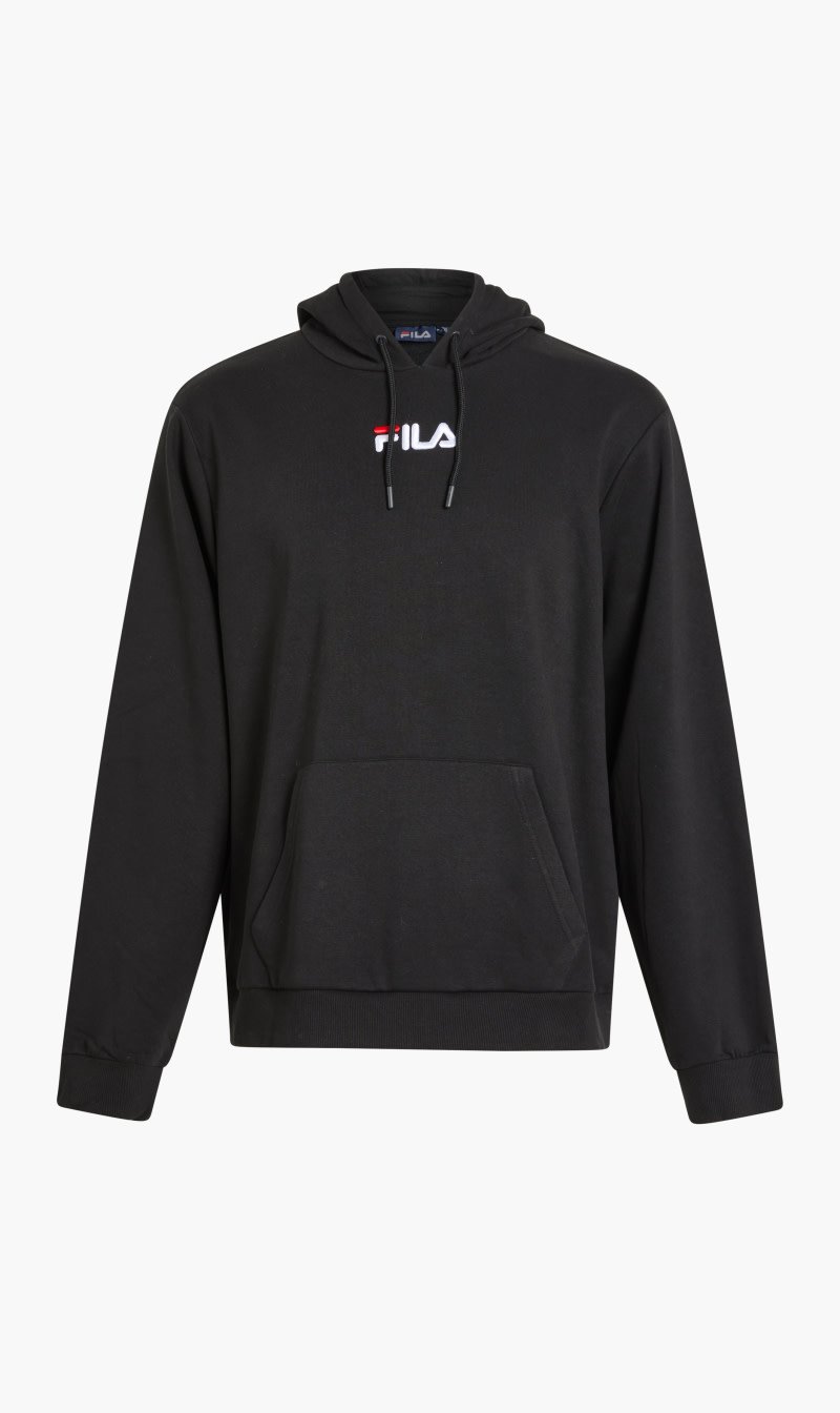 

Fila Black Henry Embroidered Logo Hoody for Men | The Deal Outlet