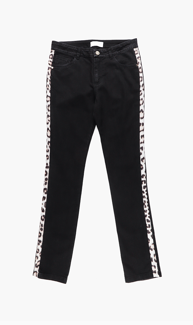 

Leopard Print Side Bands Jeans
