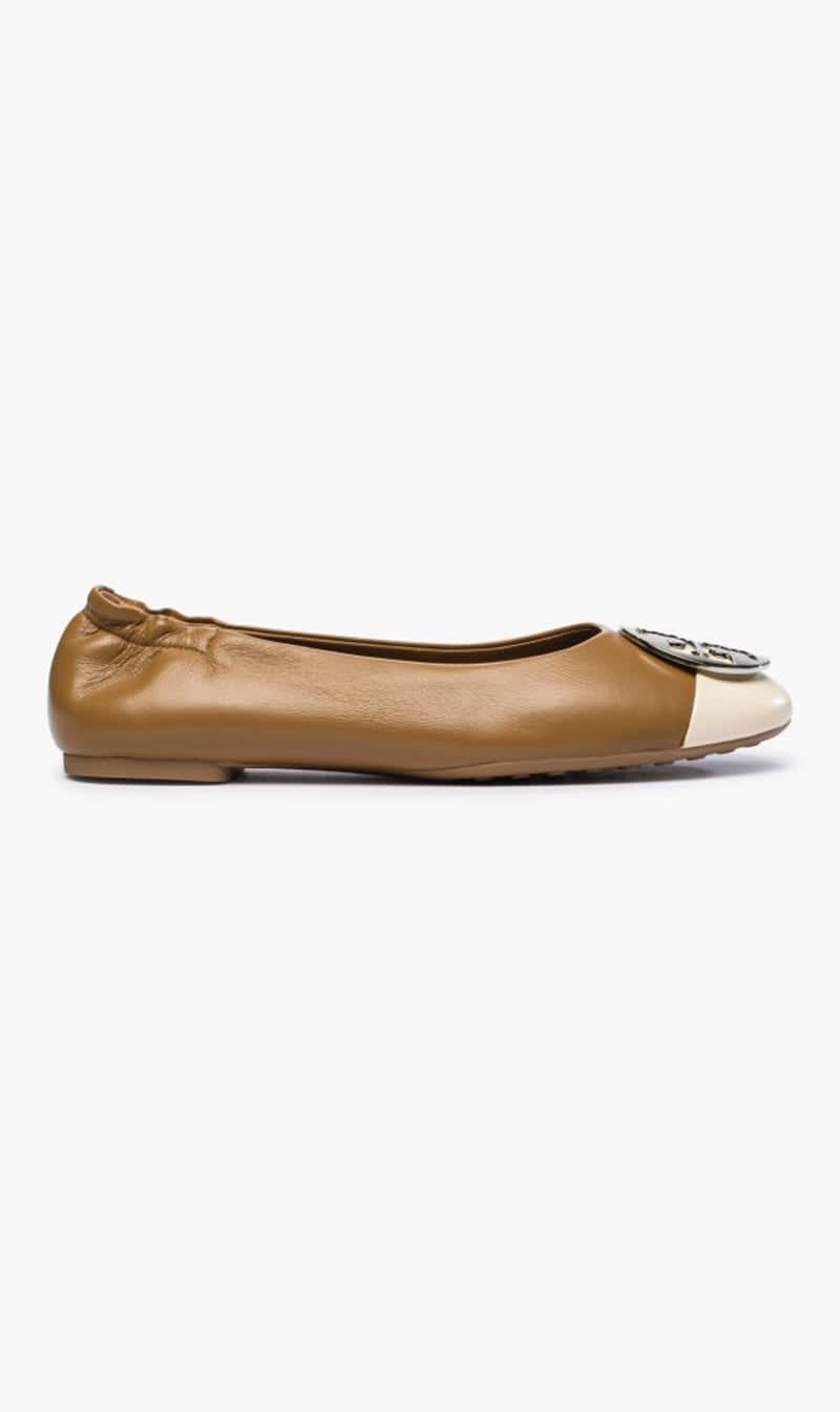 

Tory Burch Beige Claire Cap Toe Ballet for Women | The Deal Outlet