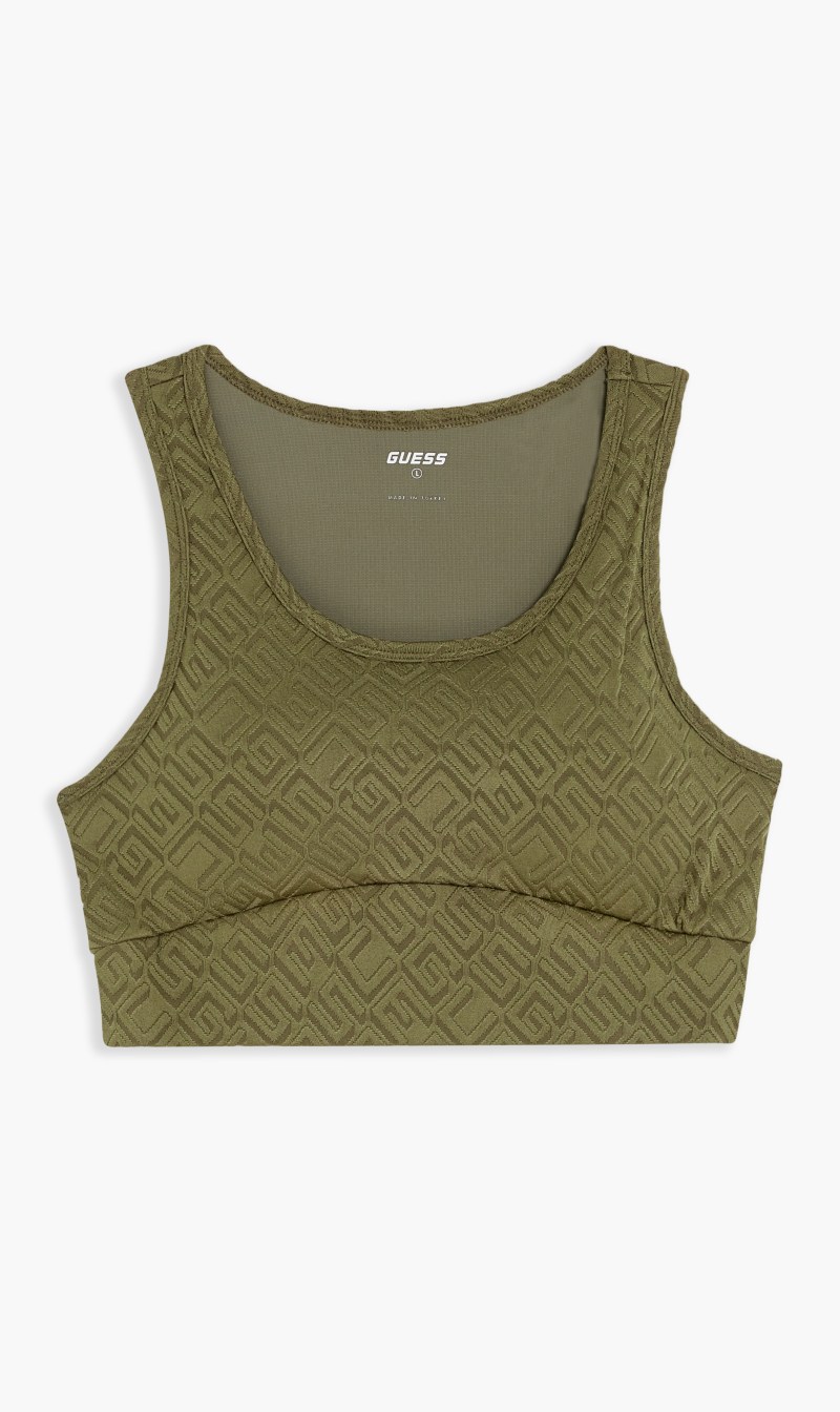 

Guess Brown Dana Knit Logo Active Top for Women | The Deal Outlet