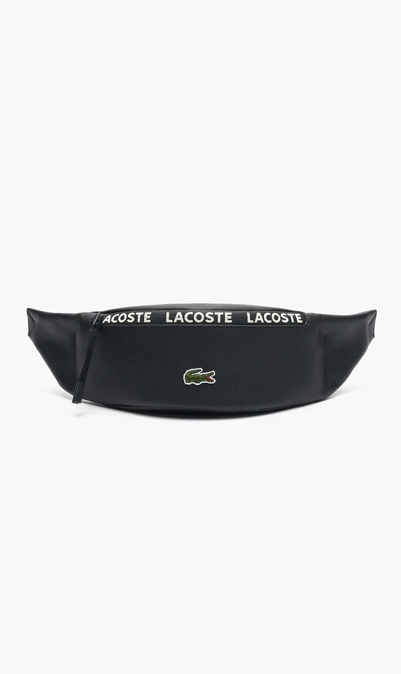 

Lacoste Black Men's Canvas Lcst Logo Stripe Belt Bag for Men | The Deal Outlet