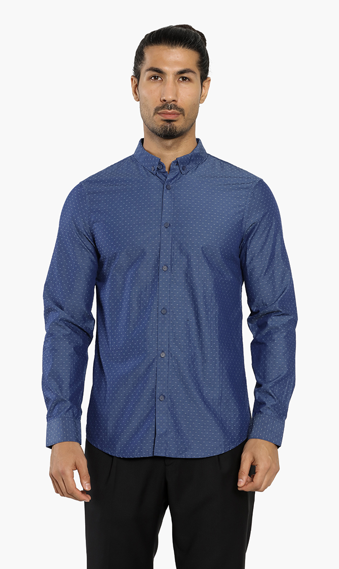 

Emporio Armani Slim Fit Jacquard Long Sleeves Shirt