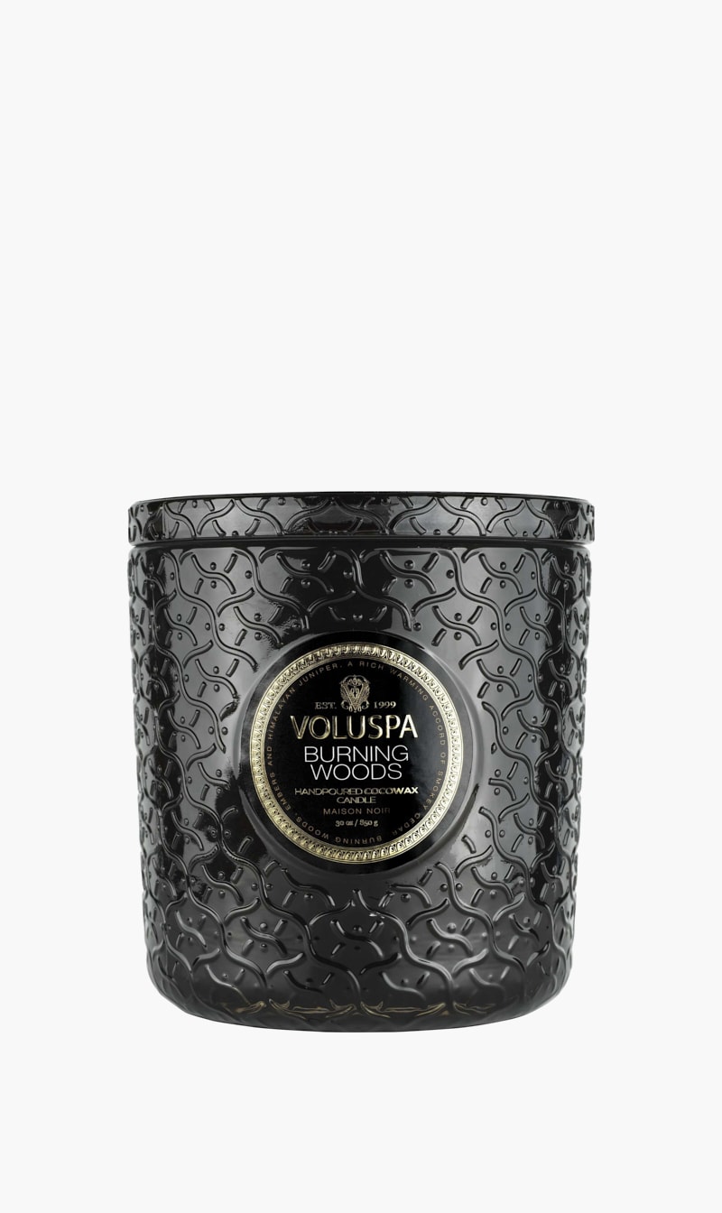 

Burning Woods Luxe Candle, Black