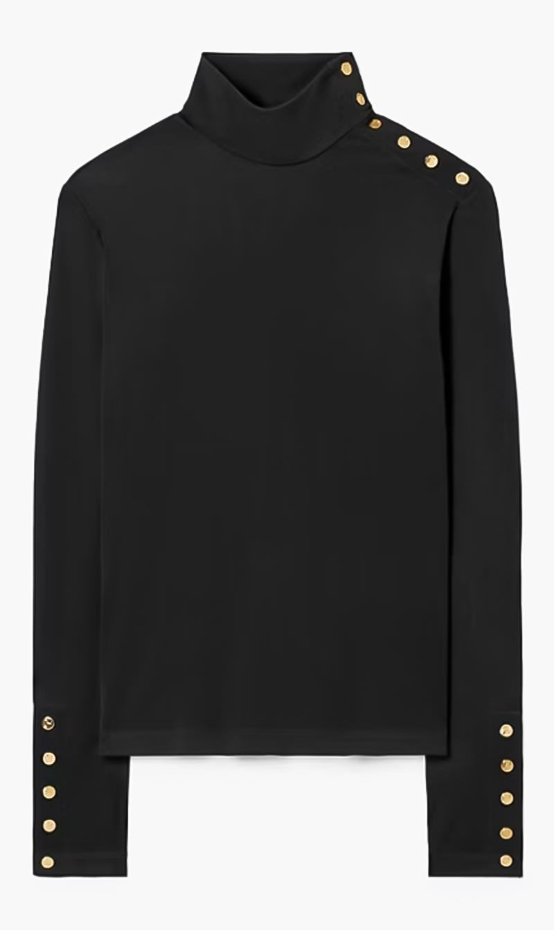 

Tory Burch Black Viscose Jersey Turtleneck for Women | The Deal Outlet