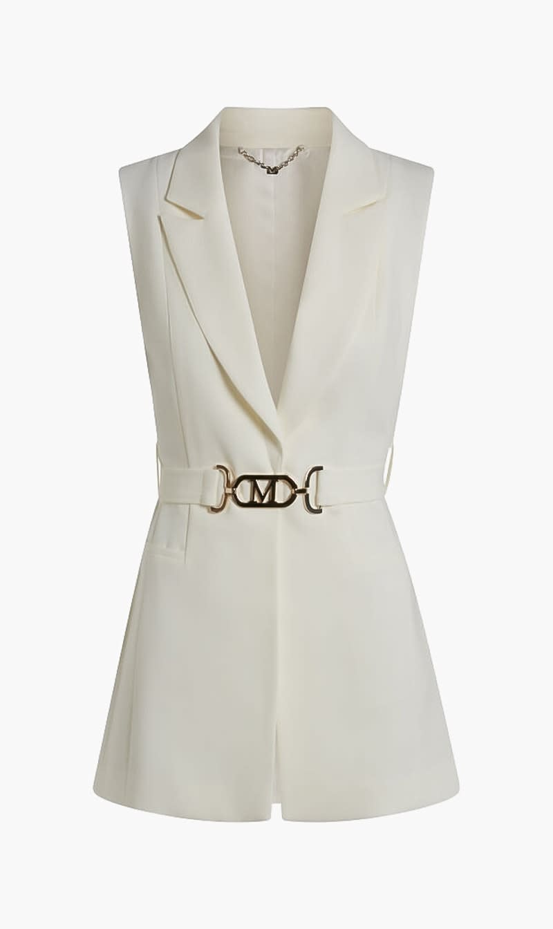Guess White Becky Belted Vest for Women