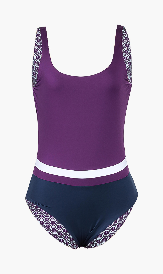 

Fashion Anchor One-piece Swimsuit, Purple