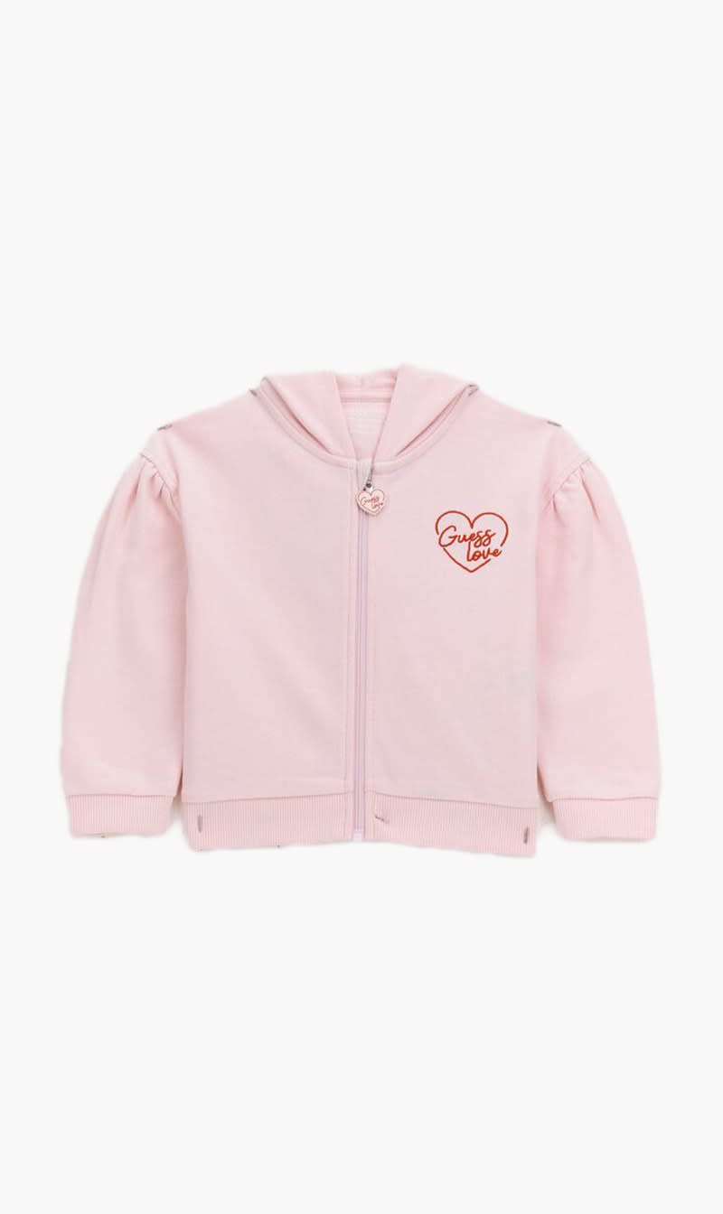 

Guess Pink Hooded Ls Active Top Wzip for Girls | The Deal Outlet