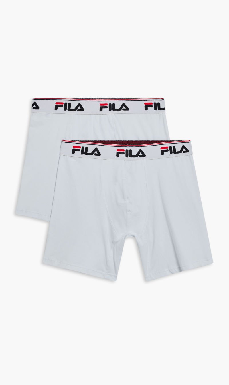 

Fila White 2 Pack Mens Mid Rise Trunk for Men | The Deal Outlet