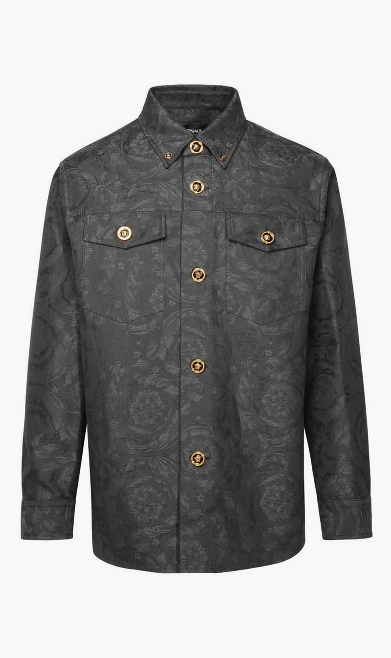 

Versace Grey Barocco Shirt Jacket for Men | The Deal Outlet