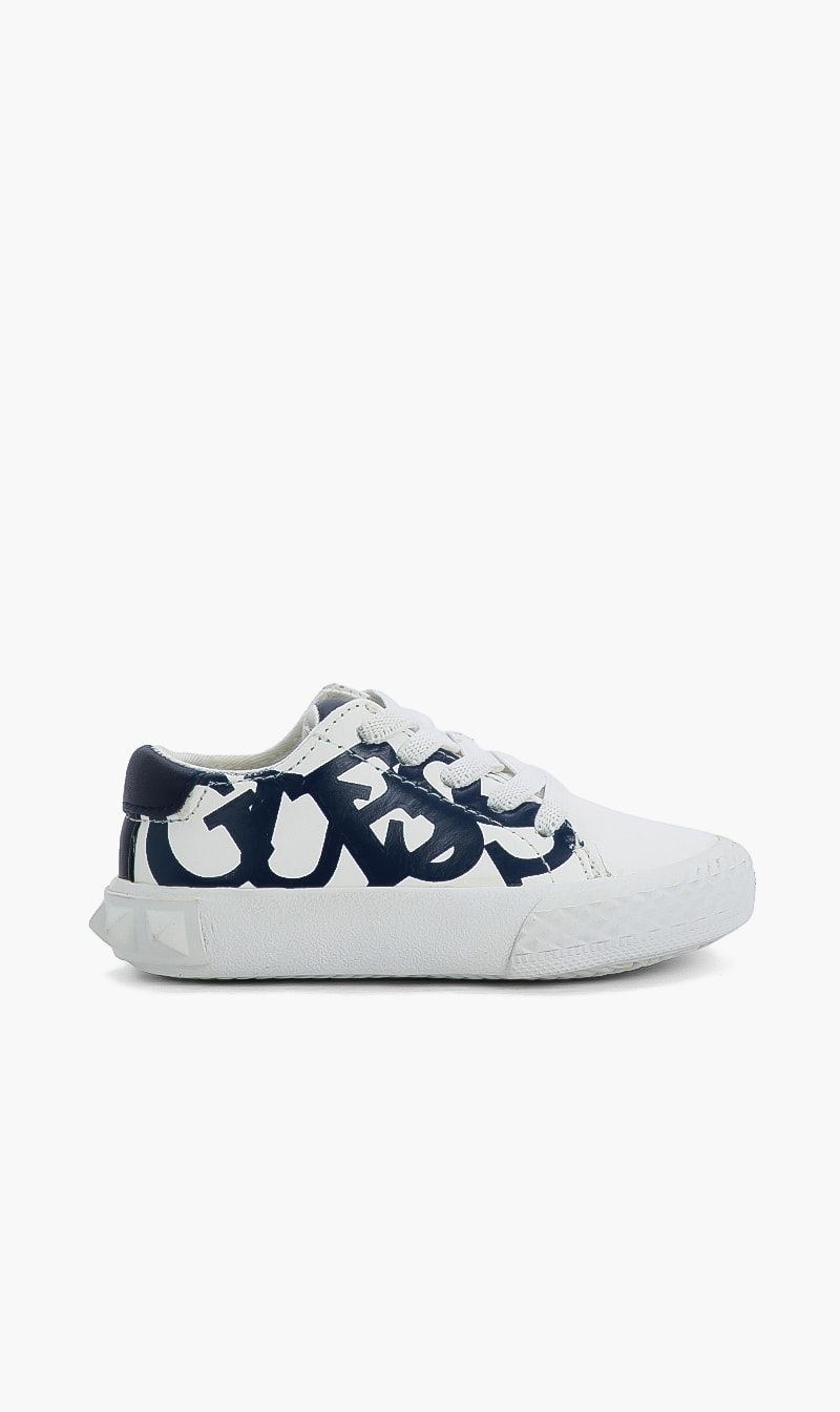 

Guess White Logo Lace Up Sneakers for Boys | The Deal Outlet