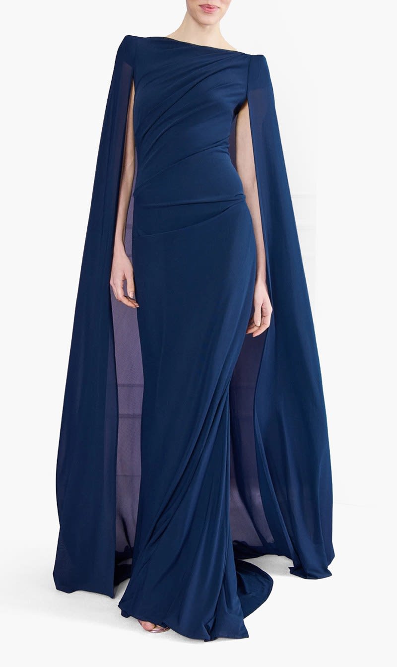 

Talbot Runhof Blue Tulle Evening Dress for Women | The Deal Outlet
