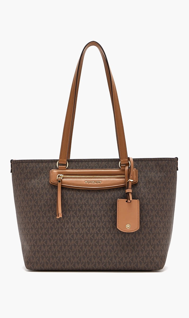 Brown Jet Set Travel Signature Medium Tote Bag for Women