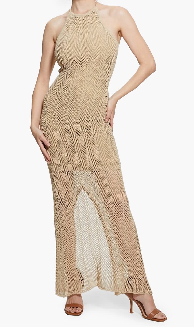 

Guess Beige Sophie Sl Long Dress Swtr for Women | The Deal Outlet