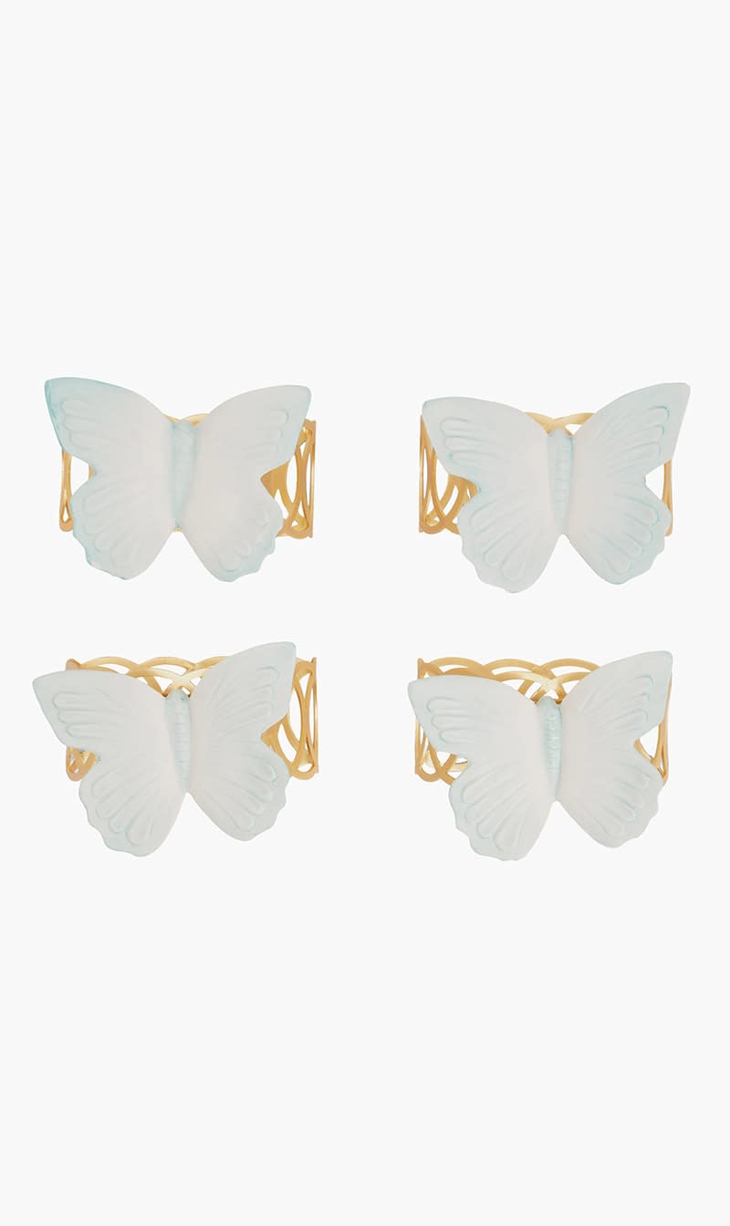 

Villari Others Butterfly Napkin Ring White Set Of 4 | The Deal Outlet