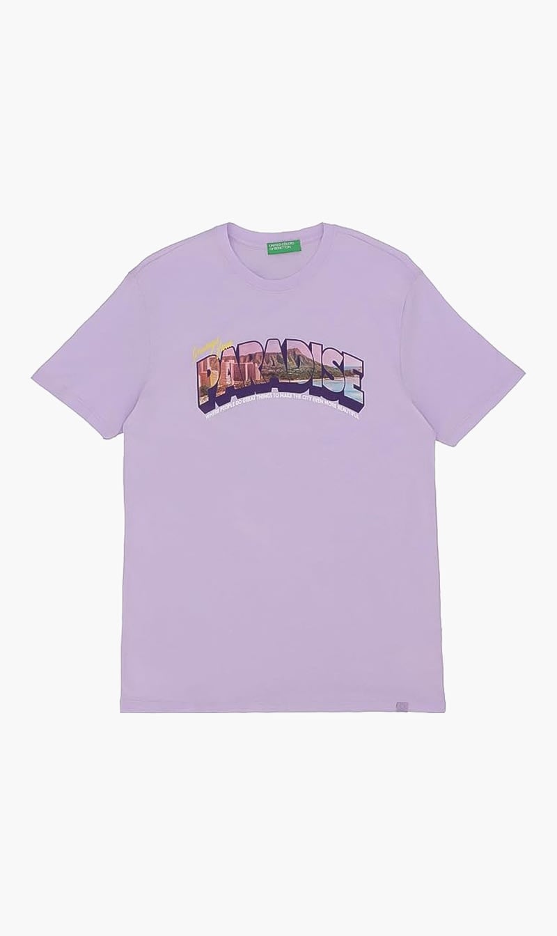 Purple United Colors Of Benetton Beige Lightweight Cotton T-shirt for Men