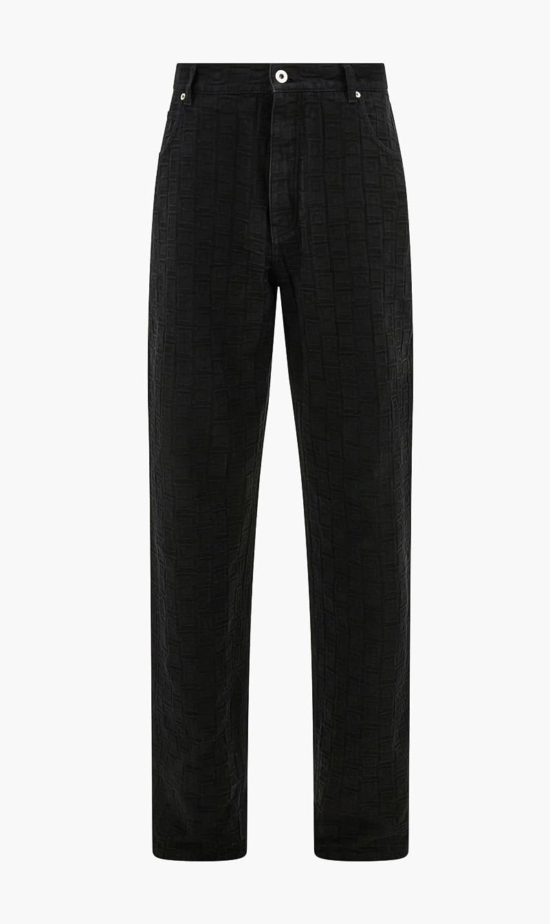 Ferragamo Black Monogram Five Pocket Trousers for Men