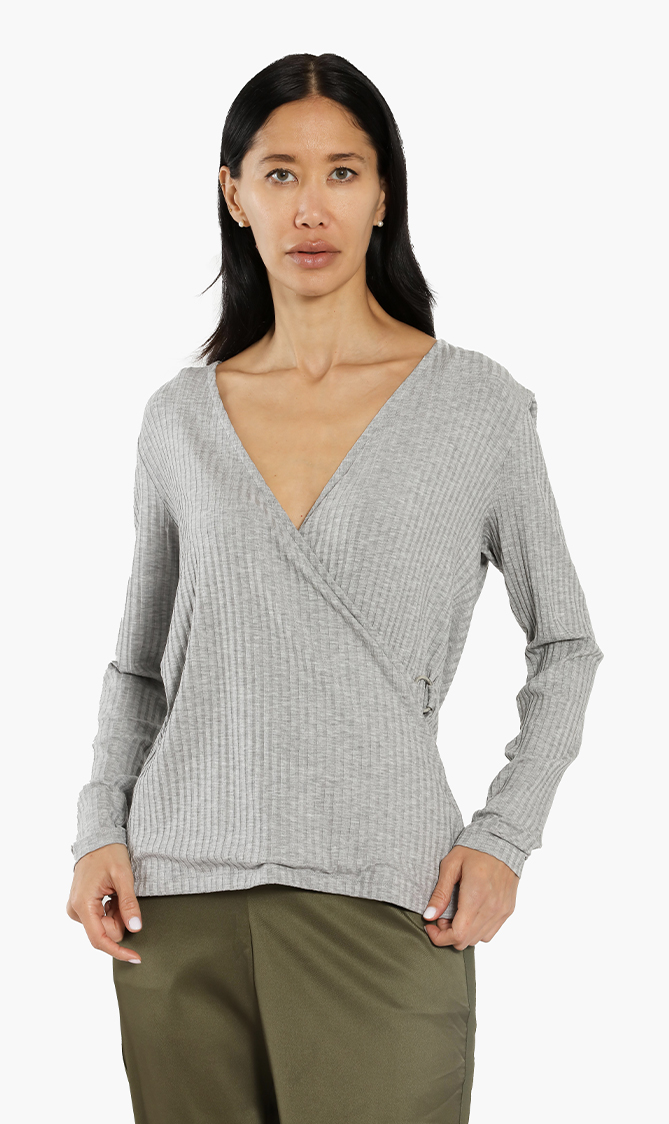 

Ted Baker Starlai Rib Jersey Wrap Top