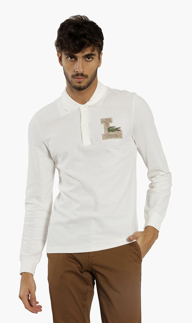 

Textured Badge Cotton Polo Shirt