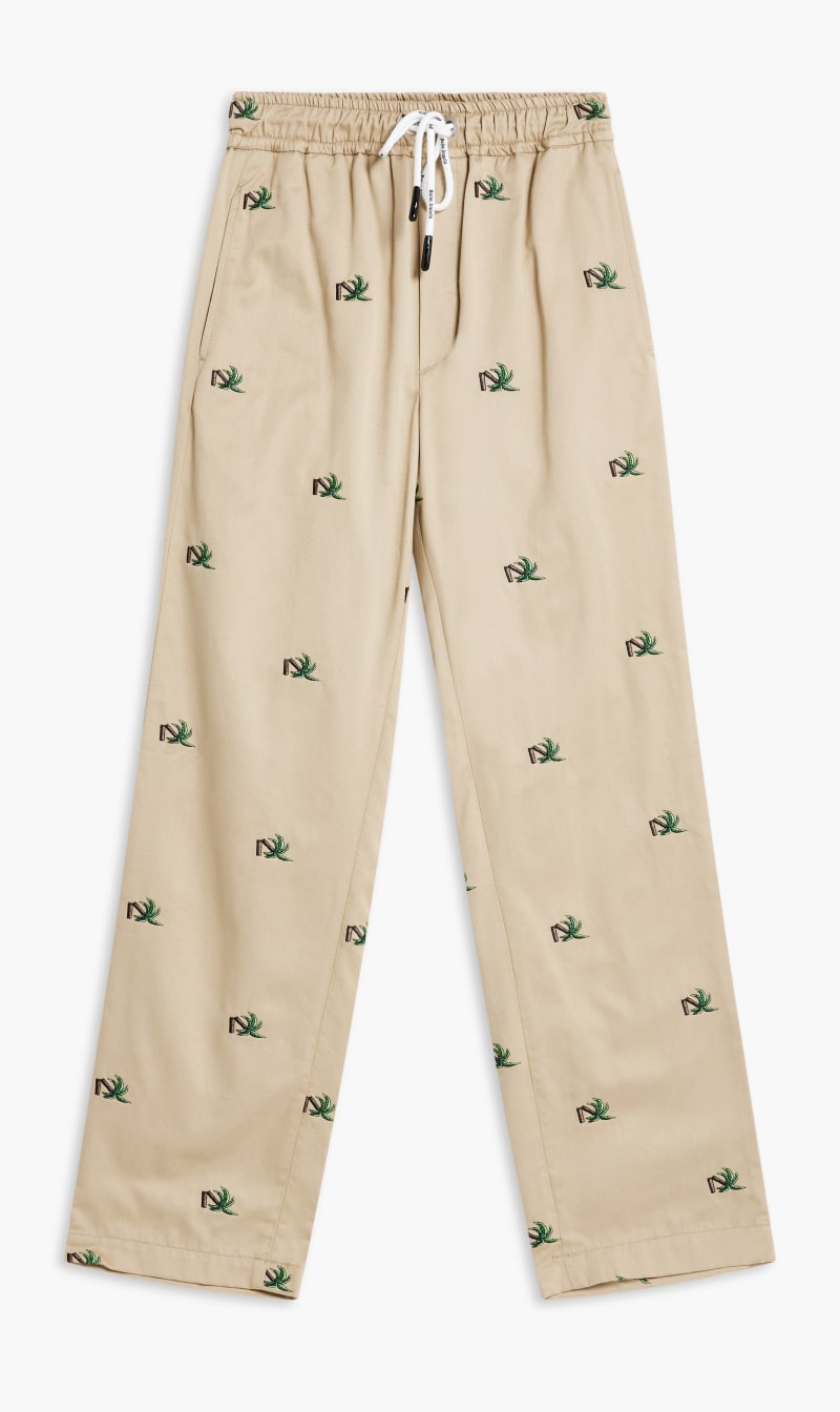

Palm Angels Beige Broken Palm Chino Pants Beige Green for Men | The Deal Outlet