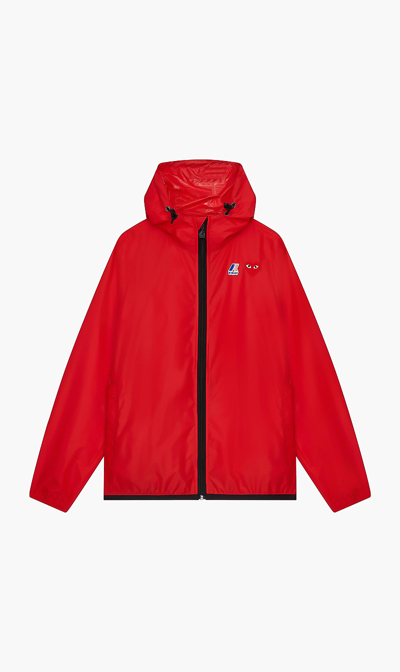 

Play Cdg X K-way Unisex Full Zip Jacket, Red