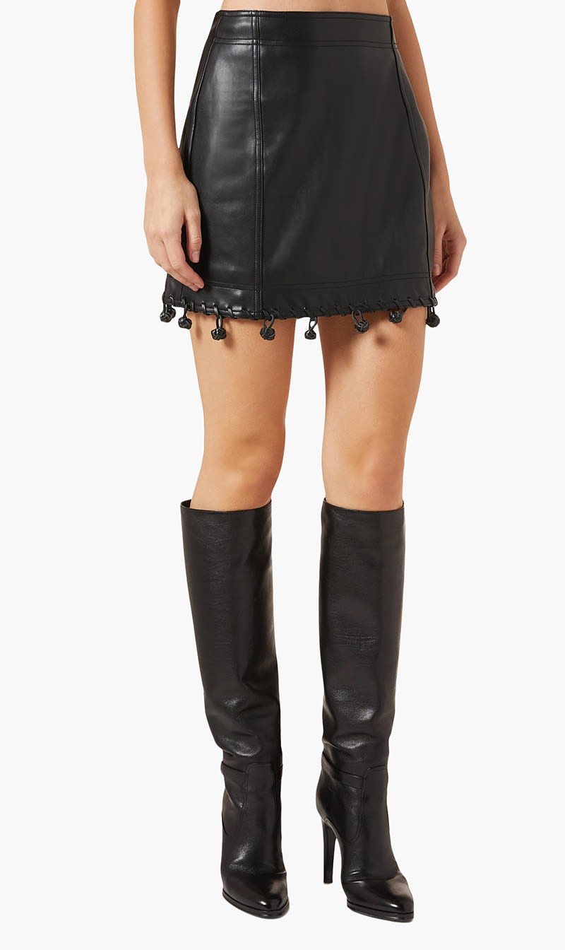 

Aje Black Unity Braided Knot Mini Skirt for Women | The Deal Outlet