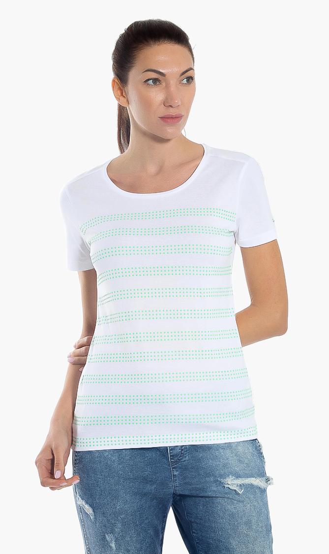 

Contrast Studs T-shirt, Green