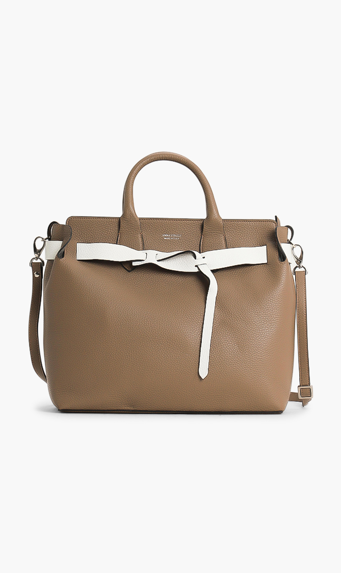 

Anna Virgili Fortuna Leather Tote Bag