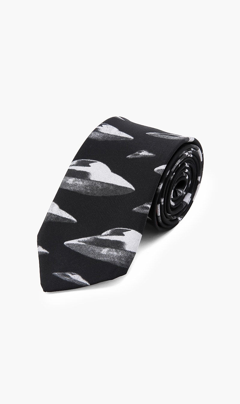 

Saturn Print Silk Tie, Black