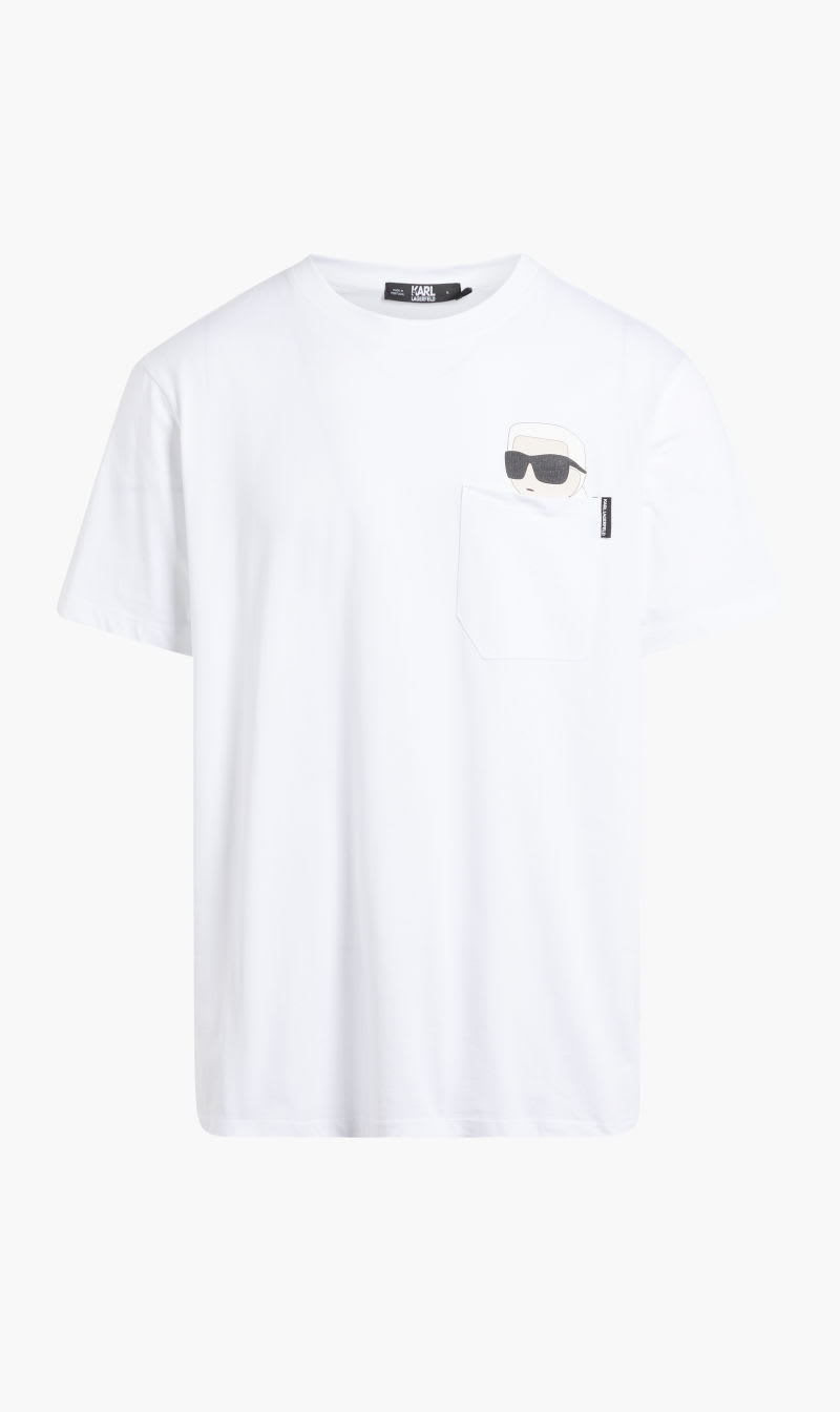 

Karl Lagerfeld White Ikonik 20 Pocket T-shirt for Men | The Deal Outlet