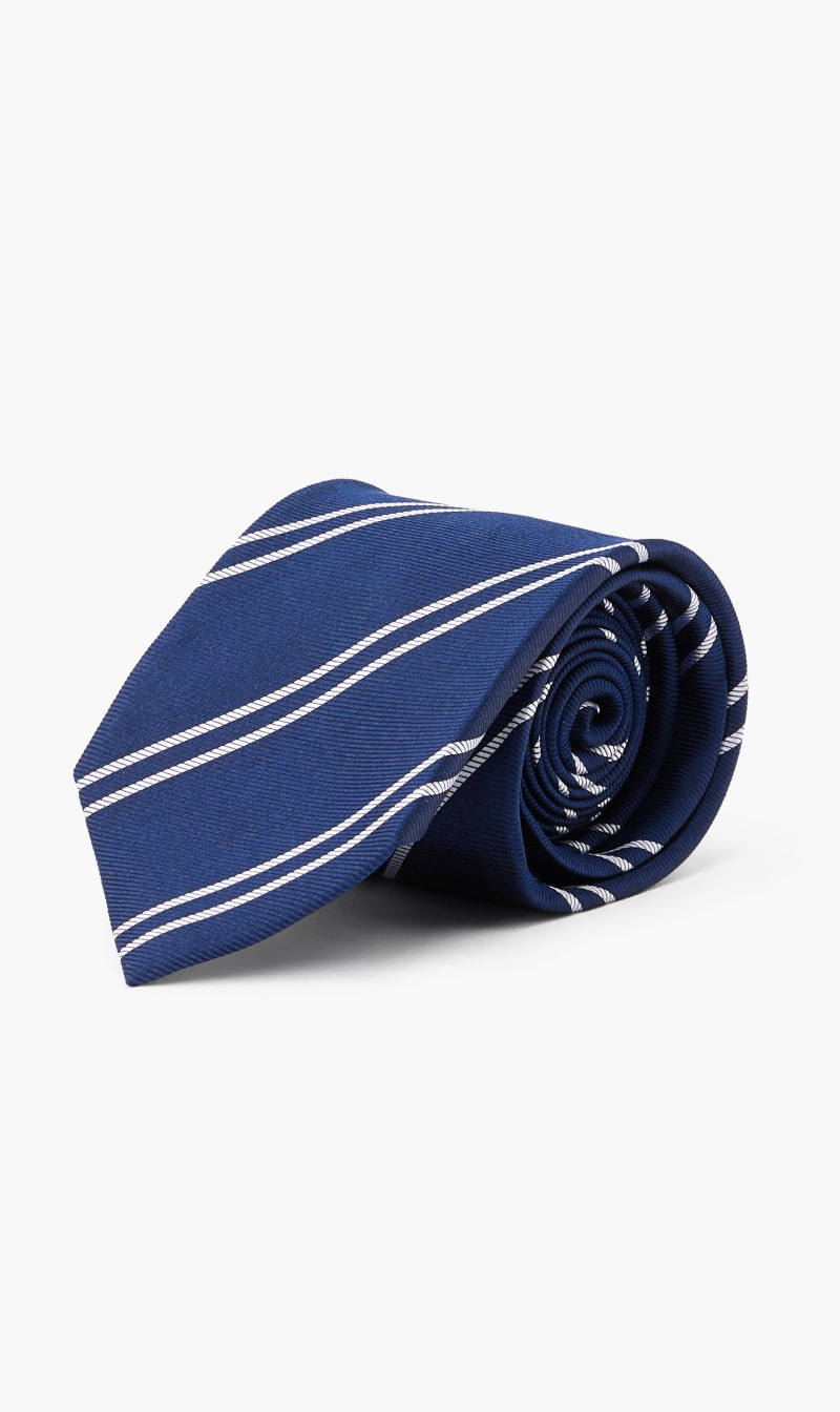 

Hackett London Blue Elegant Striped Tie for Men | The Deal Outlet