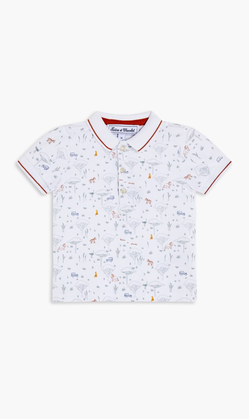 

Tartine Et Chocolat White Polo for Kids | The Deal Outlet