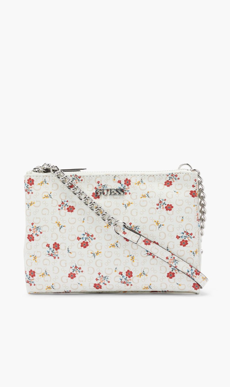 

Guess White Mcclain Mini Dbl Zip Crossbody for Women | The Deal Outlet
