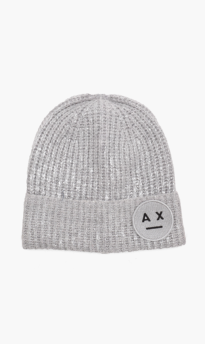 

Emporio Armani Metallic Logo Patch Beanie