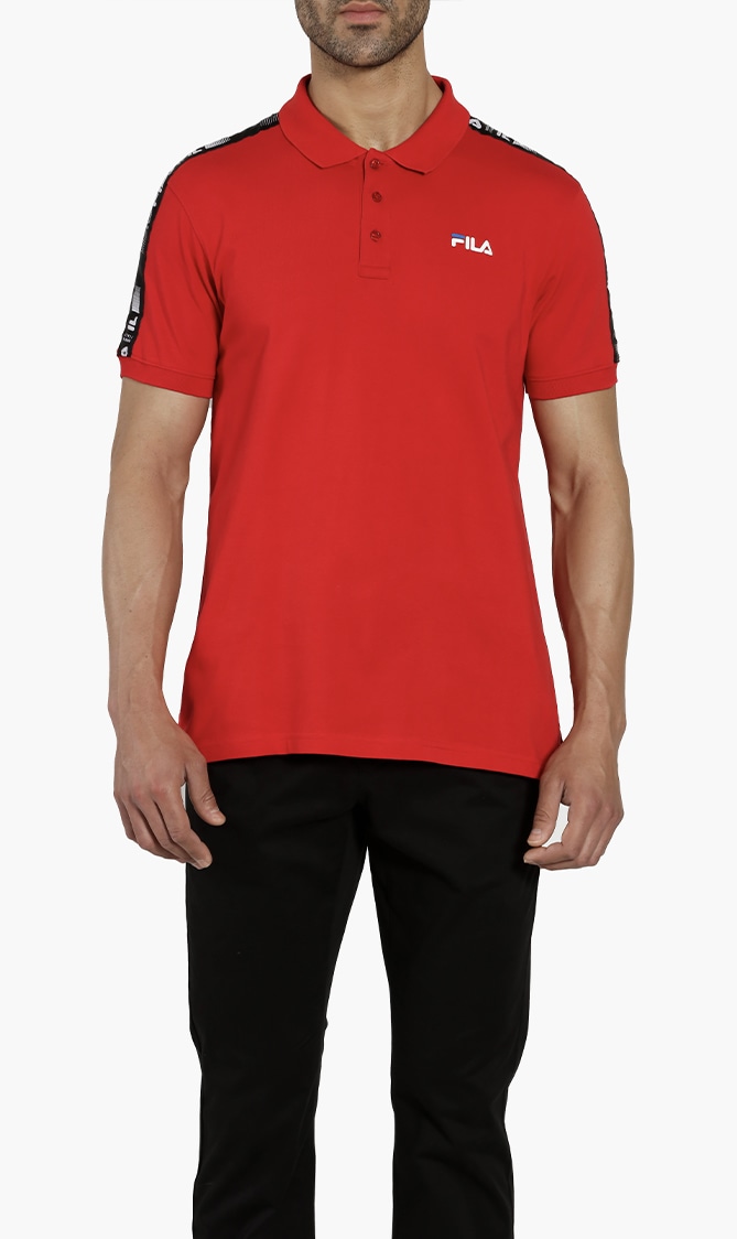 

Pender Logo Tape Polo Shirt, Red