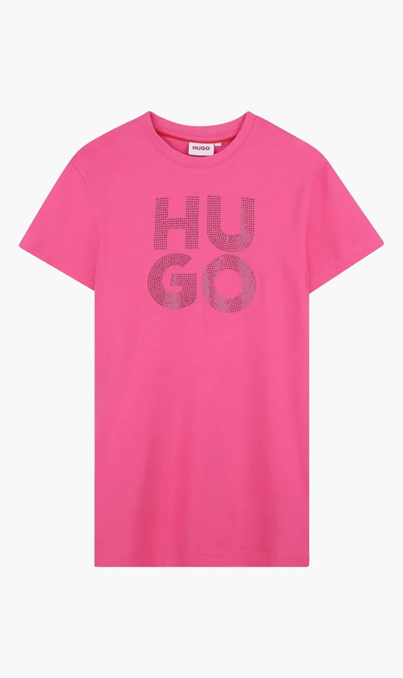 

Hugo Pink Short Sleeved Dress for Girls | The Deal Outlet