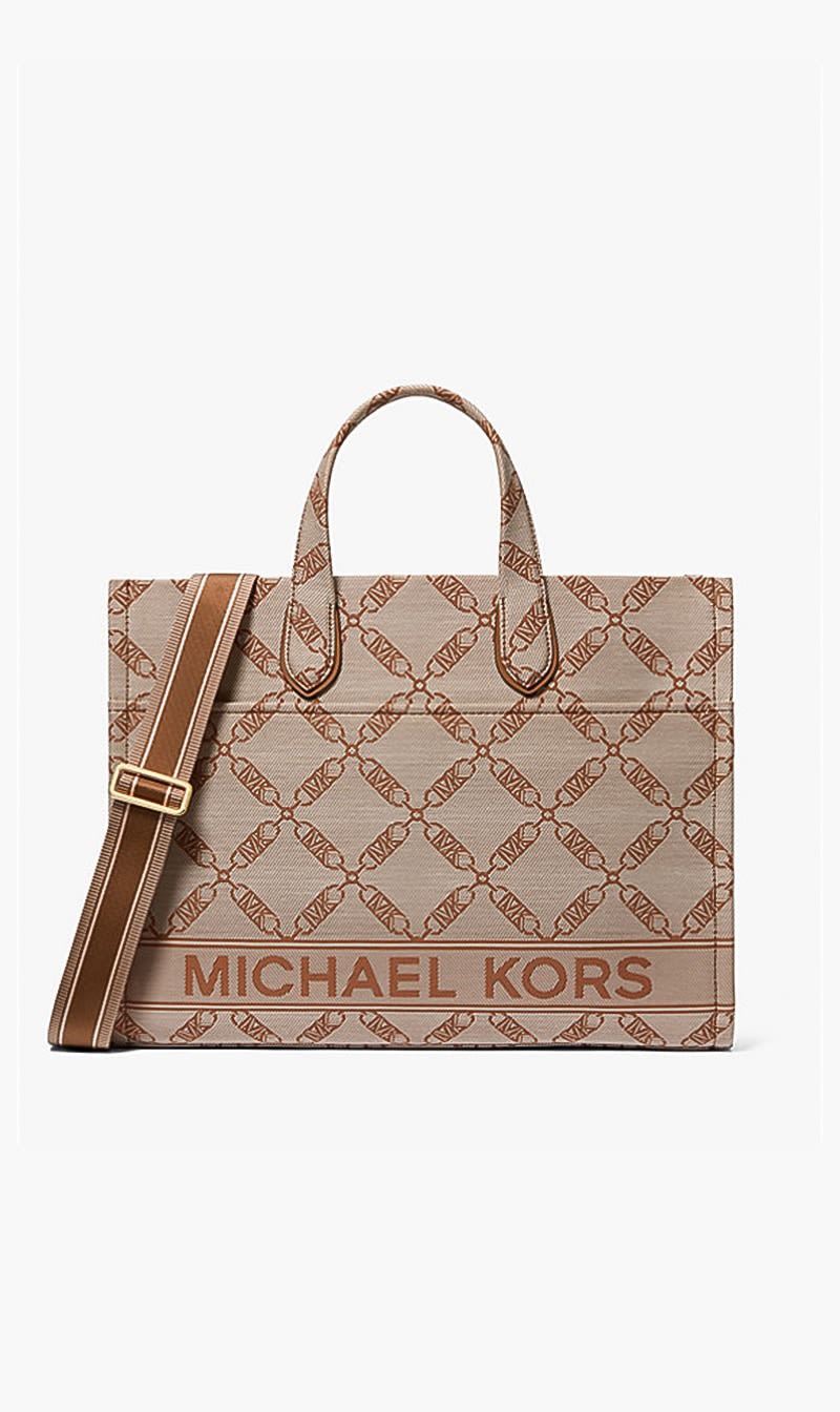 

Michael Kors Beige Gigi Tote Canvas Bag for Women | The Deal Outlet