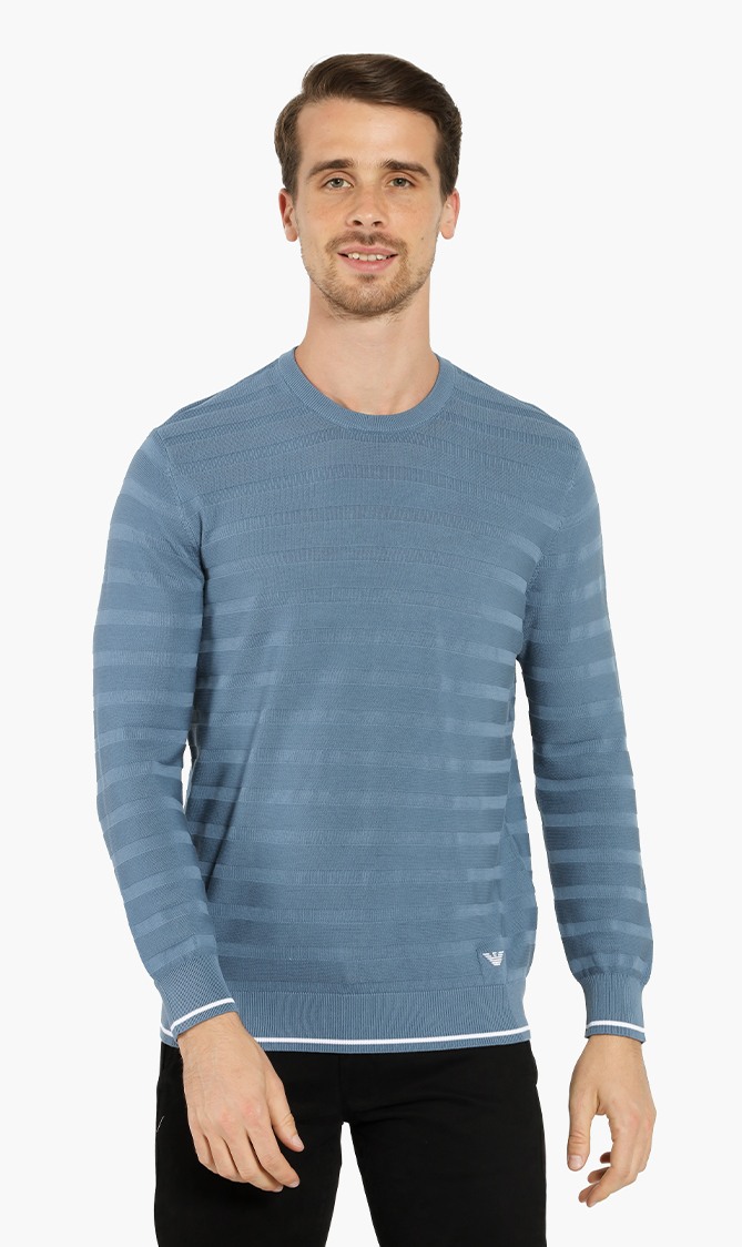 

Emporio Armani Stripes Knit Crew-neck Sweater