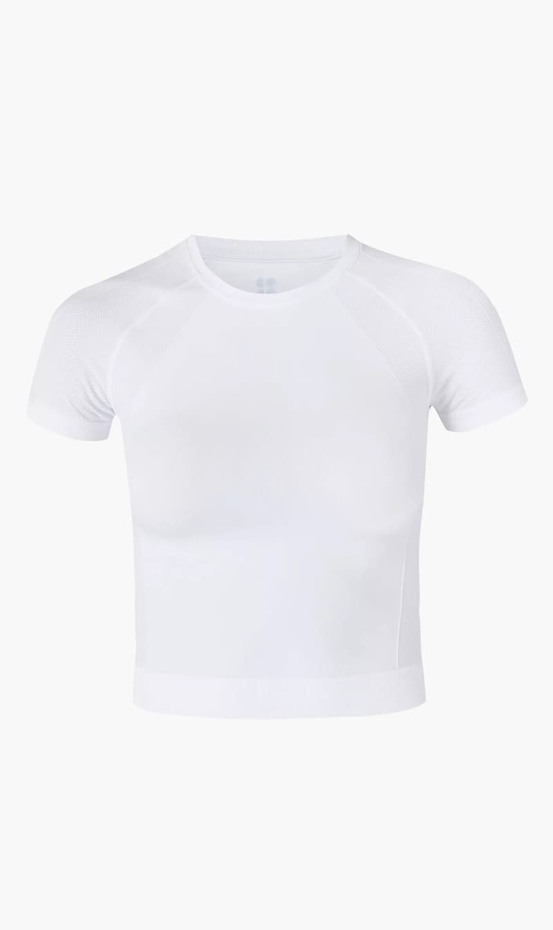 

Sweaty Betty White Athlete Crop Seamless Workout for Women | The Deal Outlet