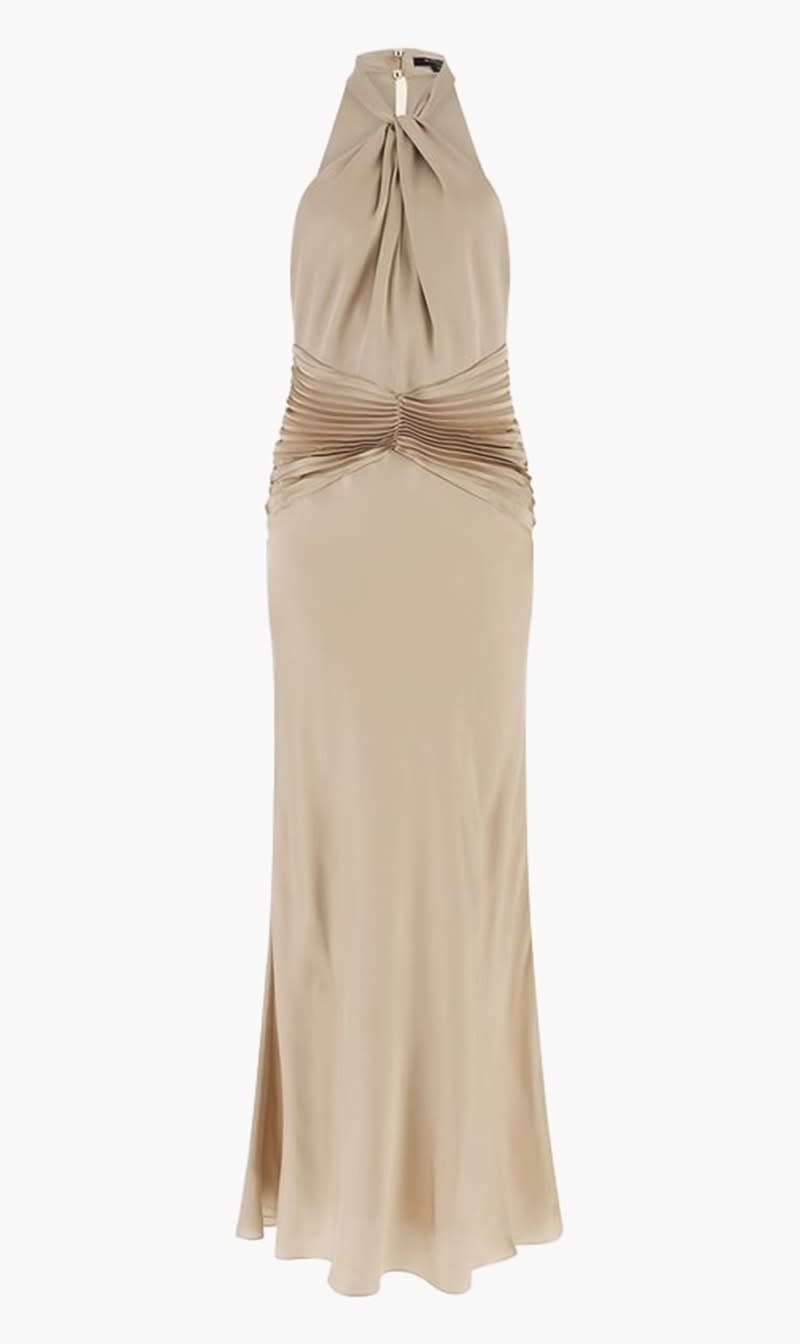 

Guess Beige Dixie Maxi Dress Solid for Women | The Deal Outlet