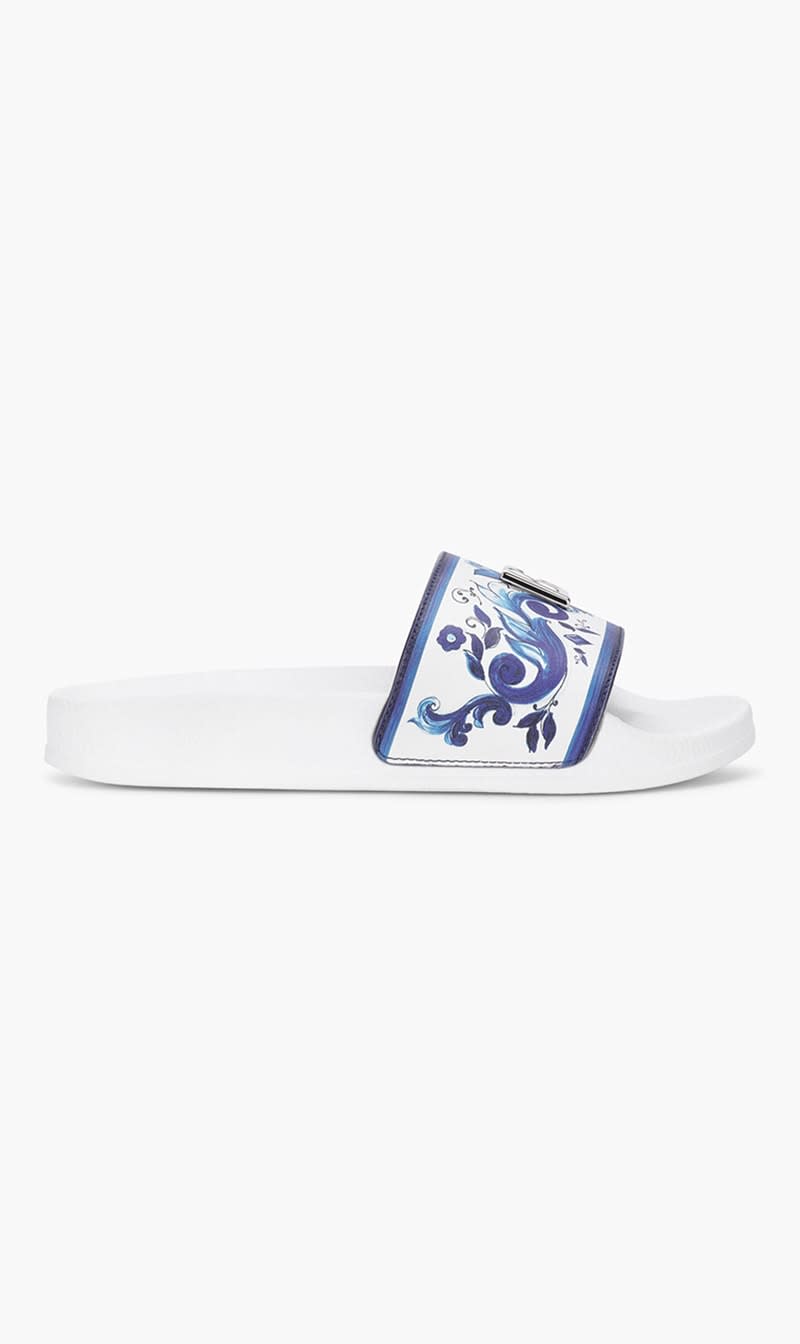 

Dolce & Gabbana Multi-color Majolica Print Sliders for Girls | The Deal Outlet