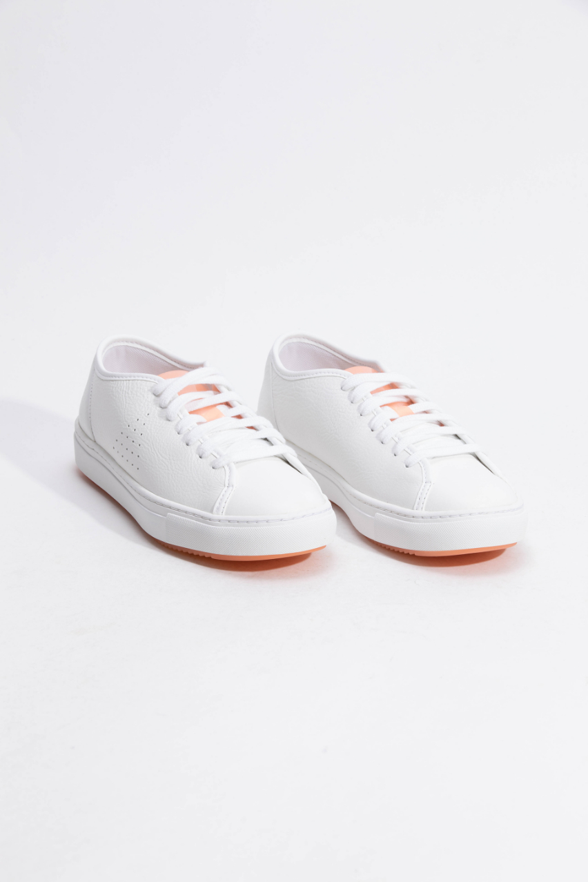 

Le Coq Sportif Jane Leather Optical White/papaya Punch Sneaker