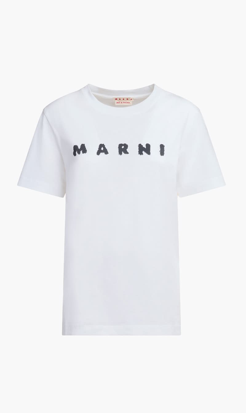 

Marni White Scribbled Logo T-shirt for Women | The Deal Outlet