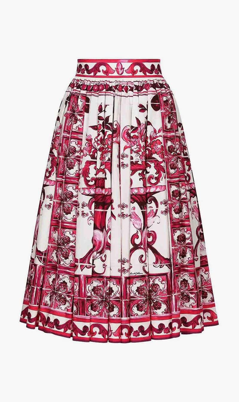 

Dolce & Gabbana Pink Majolica Print Skirt for Women | The Deal Outlet