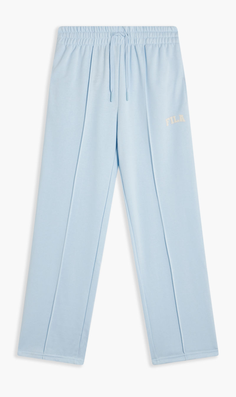 

Fila Light Blue Pintuck Open Hem Pant Small Arch Logo Pp for Women | The Deal Outlet