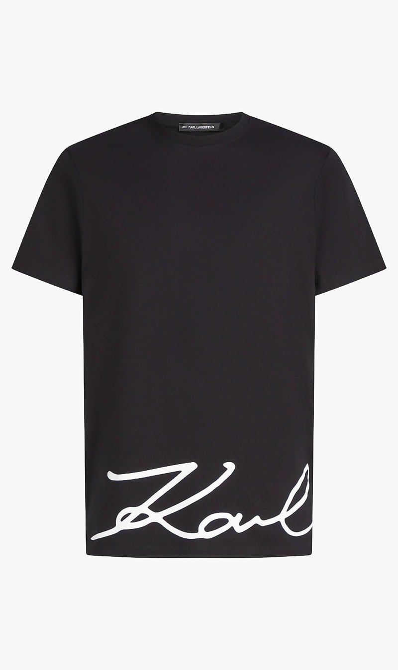 

Karl Lagerfeld Black Signature Edge T Shirt for Men | The Deal Outlet