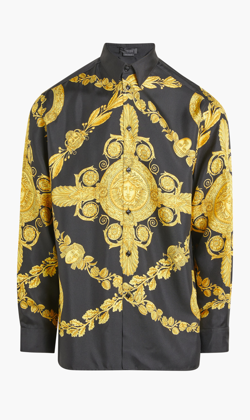 

Versace Black Silk Leopard Print T-shirts for Men | The Deal Outlet